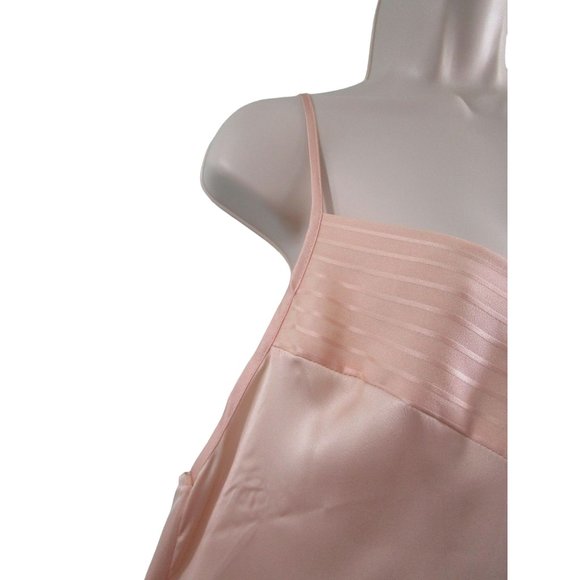 Orweco Frocks Vintage Peach Polyester Satin Stripe Accent Chemise Ladies S GUC - Picture 11 of 16